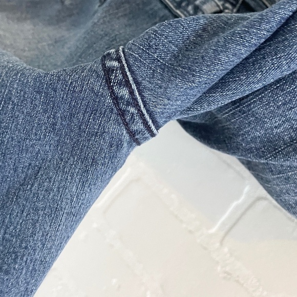 Vintage Y2K Denim Jeans Kansas Mid Rise Dark/Mid Wash Blue Cotton blend Sz 32 - Picture 12 of 14